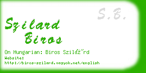 szilard biros business card